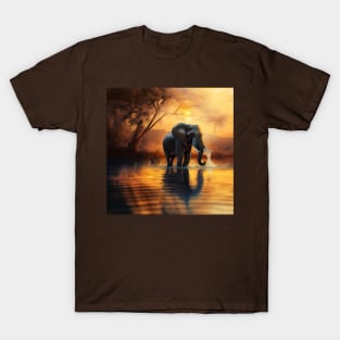 Elephant in a golden lake T-Shirt